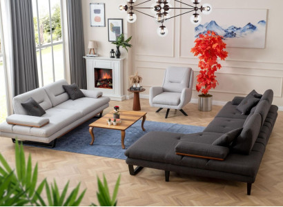 Modern Sofa set 3 + 1 Seater and Corner sofa L-shape Designer Furniture new